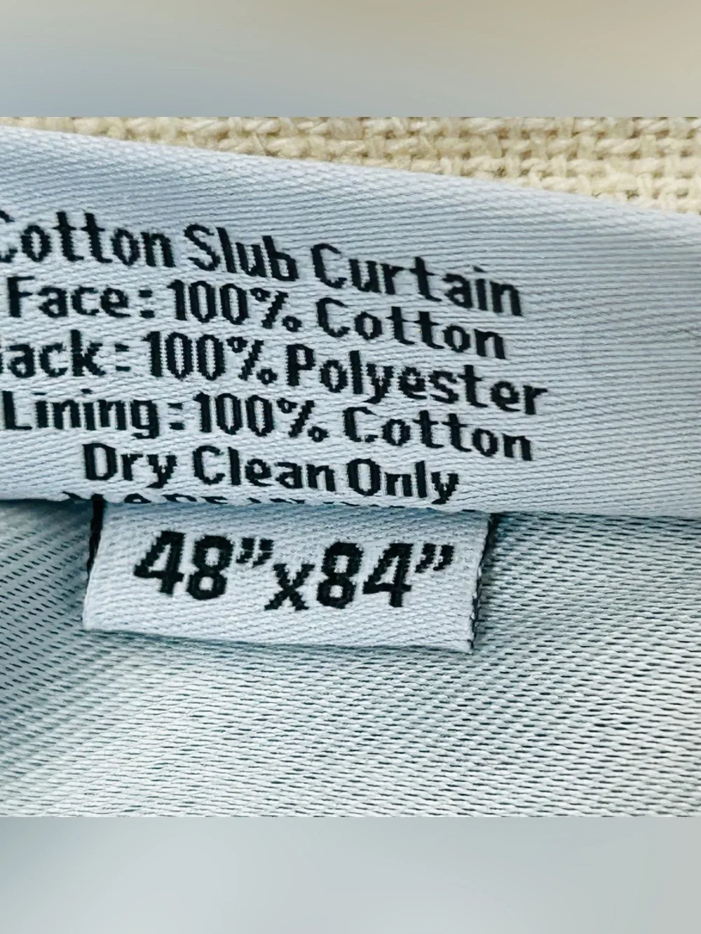 QUINCE Set Of 2 48x84 Cotton Slub Room Darkening Curtains Natural 0218